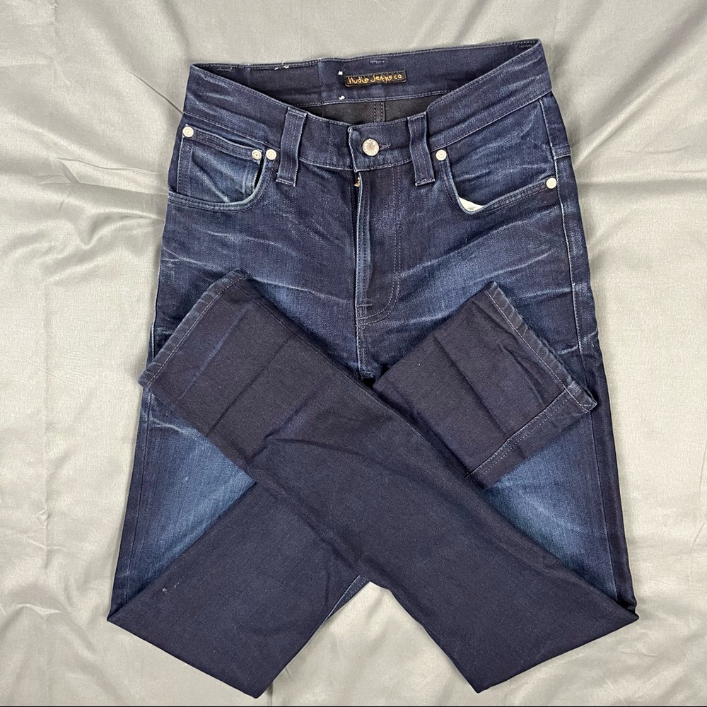 Nudie Straight Skinny Leg Dark Wash Jeans | Size 28 Waist 34 Leg